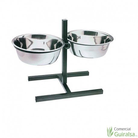 Comedero Doble con soporte regulable para perros