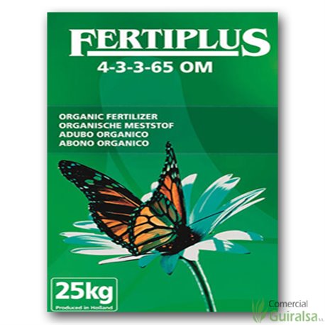 Abono Orgánico Fertiplus 4-3-3-65 OM sacos 25 kg