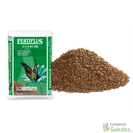 Abono Orgánico Fertiplus 4-3-3-65 OM sacos de abono 25 kg