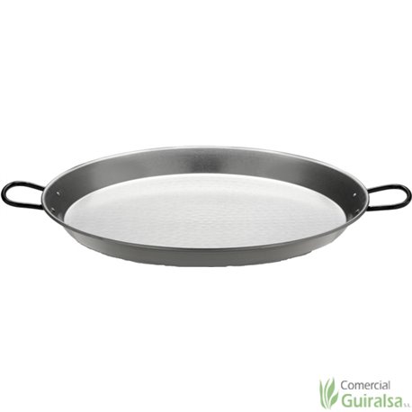 Paellera de Acero Pulido La Valenciana disponible en diferentes tamaños