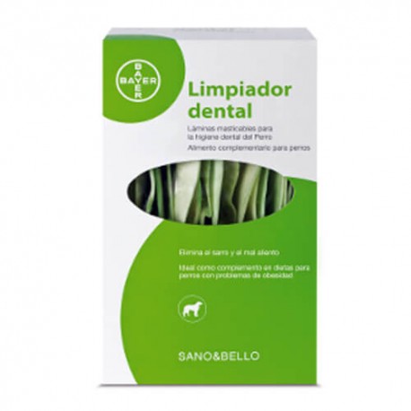 Limpiador Dental para Perros Sano&Bello (Bayer). Elimina sarro y el mal aliento.