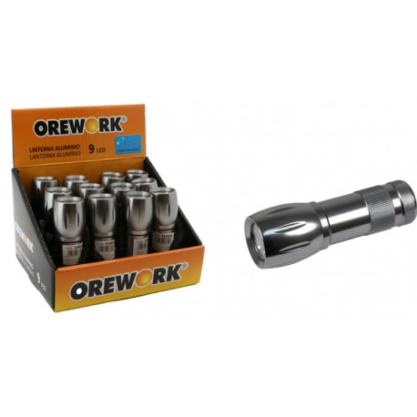 Linterna Led Aluminio 9 leds Orework