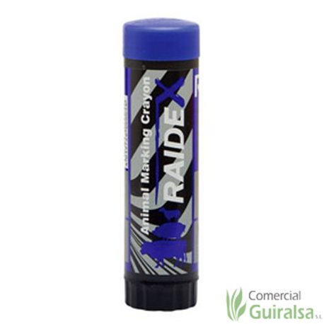 Lápiz Marcador de ganado Raidex para ovejas, cerdos y vacas. Color azul.