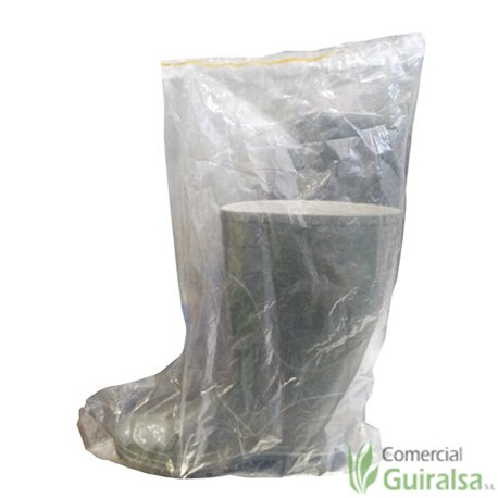 Bolsas desechables de plástico para botas de agua con goma. Paquete 50 uds