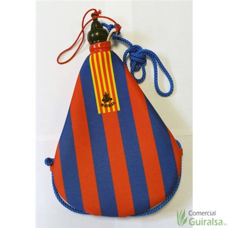 Bota de vino latex artesanal exterior tela estampado Visca Barcelona Fútbol