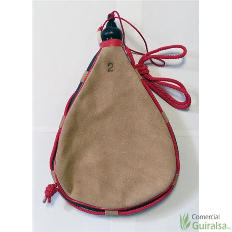 Botas de vino latex artesanal exterior serraje recta (piel de toro). Capacidad 2 litros