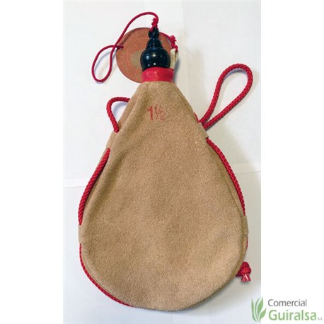 Botas de vino latex artesanal exterior serraje recta (piel de toro). Capacidad 1,5 litros