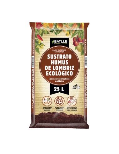 Sustrato Humus de Lombriz Ecológico Batlle 25 litros