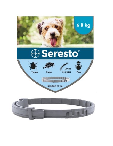 Collar Seresto Antiparasitario para perros de 38 cm - Peso menor o igual 8 Kg