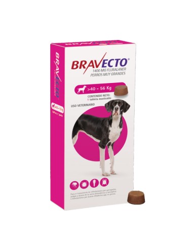 Antiparasitario masticable Bravecto para perros grandes mayores de 40kg de peso
