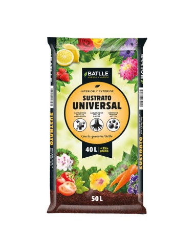 Sustrato Universal Cultivo Compactado Batlle formato 50 litros (40 + 10 gratis)
