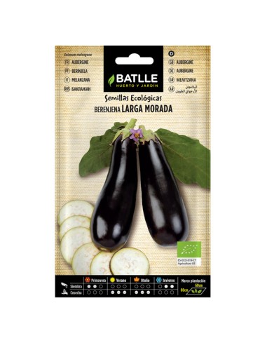 Semillas ecológicas Berenjena Larga Morada Batlle
