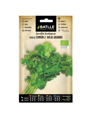 Semillas ecológicas Perejil Común 2 Hoja Grande Batlle Sobre