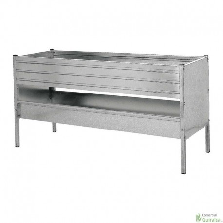 Comedero de chapa galvanizada para ovejas de 2 metros