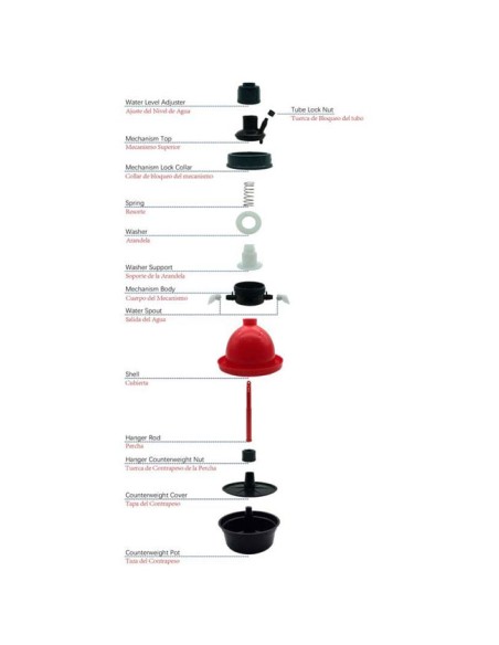 montaje Bebedero Colgante Automático para Gallinas