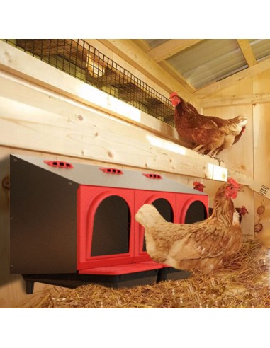 corral con ponedero gallinas interior metálico "Platinum" 3 departamentos