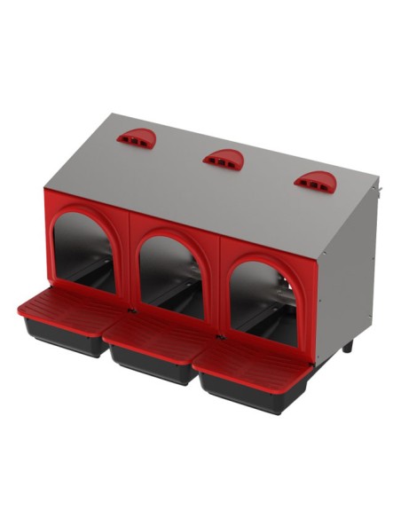 ponedero gallinas interior metálico "Platinum" 3 departamentos