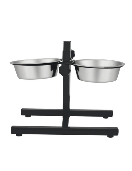 comedero doble perros con soporte regulable en altura