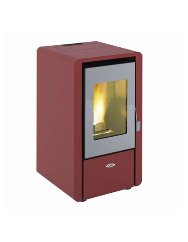 estufa de pellets Petit 7kw potencia color burdeos