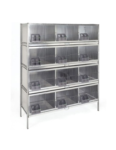 Jaula para palomas 12 departamentos para muda plumaje