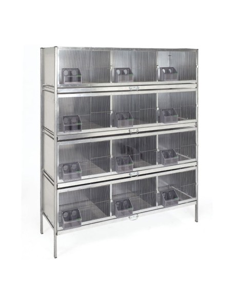 Jaula para palomas 12 departamentos para muda plumaje