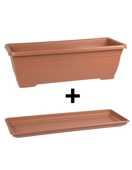 Jardinera Plástico IRIS + plato de regalo