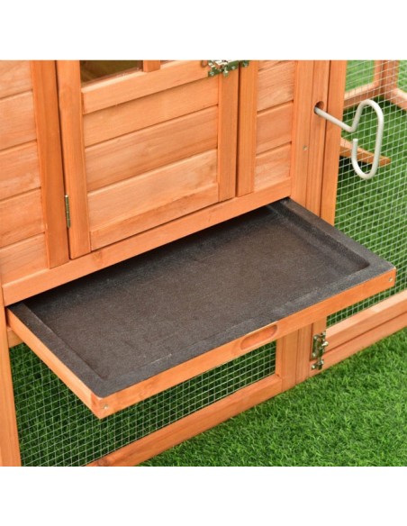 detalle bandeja ponedero Gallinero caseta de madera para gallinas Lyon