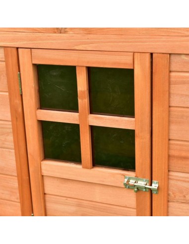 Gallinero caseta de madera para gallinas Lyon cerrojo puerta detalle