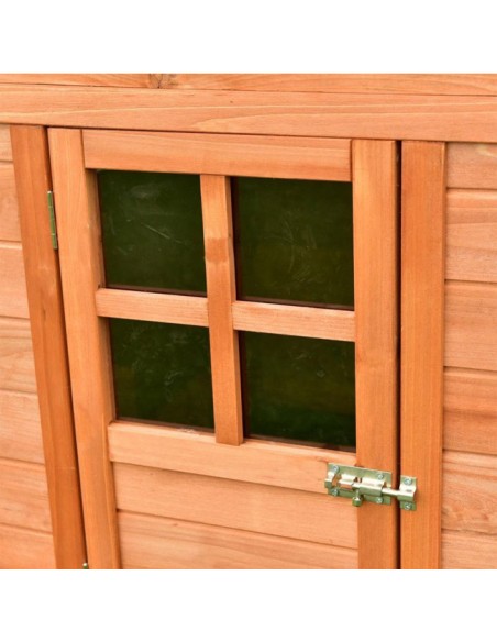 Gallinero caseta de madera para gallinas Lyon cerrojo puerta detalle