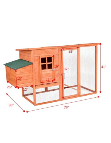 medidas Gallinero caseta de madera para gallinas Lyon