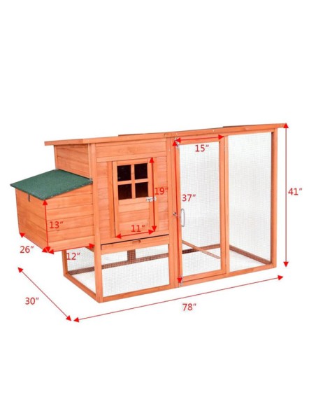 medidas Gallinero caseta de madera para gallinas Lyon