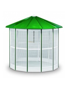 Pajarera Modular color verde y modelo 12 lados