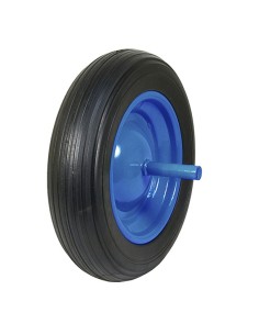 Rueda de Carretilla Obra Maciza antipinchazos eje Metal