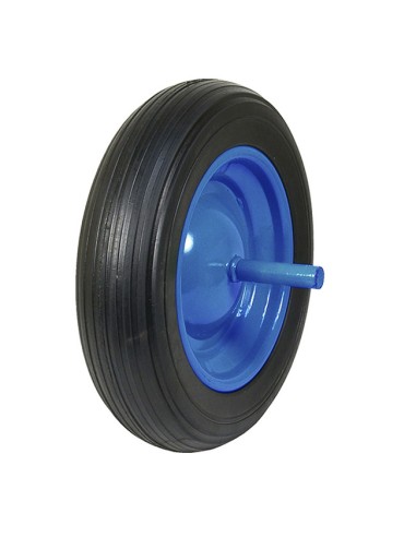 Rueda de Carretilla Obra Maciza antipinchazos eje Metal