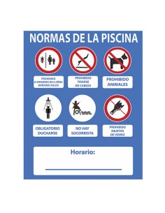 Cartel Normas Piscina Sin Socorrista