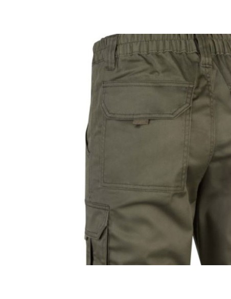detalle elástico y bolsillo pantalón de trabajo Stretch 103002S verde
