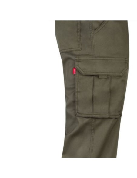 detalle bolsillo lateral Pantalón de trabajo Stretch 103002S verde