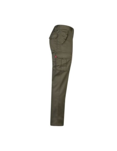 Pantalón de trabajo multibolsillos Stretch 103002S verde perfil