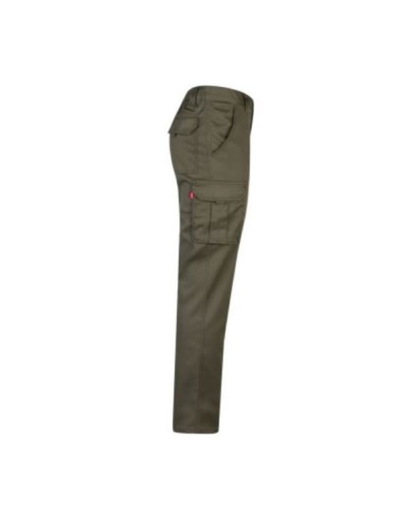 Pantalón de trabajo multibolsillos Stretch 103002S verde perfil
