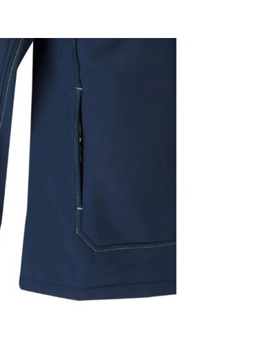 detalle bolsillo Cazadora Soft Shell Bicolor modelo 206001 Azul Marino - Flúor