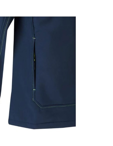 detalle bolsillo Cazadora Soft Shell Bicolor modelo 206001 Azul Marino - Flúor