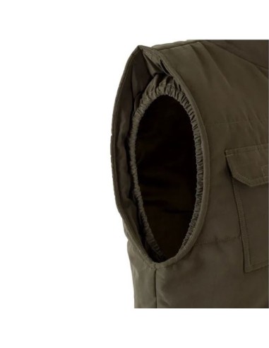 detalle sisa Chaleco Acolchado Multibolsillos modelo 108 Velilla verde caza