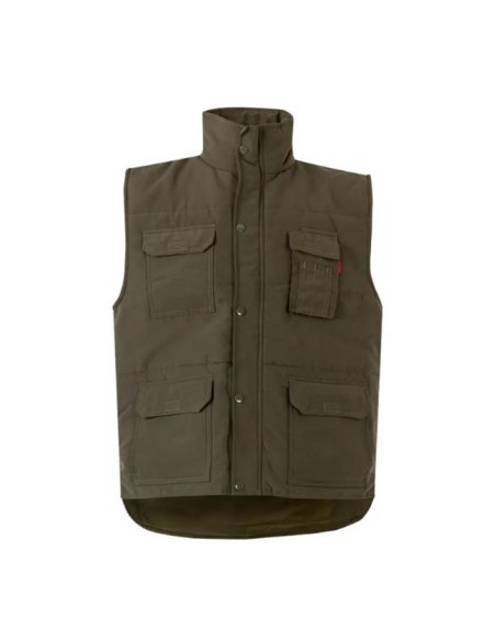 Chaleco Acolchado Multibolsillos modelo 108 Velilla verde caza