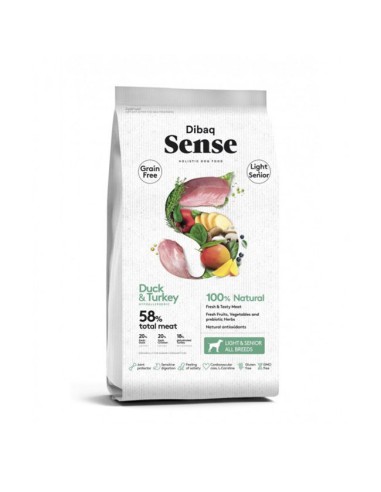 Saco 2kg pienso Dibaq Sense Pavo y Pato para Perros Senior