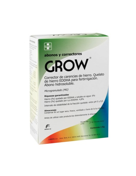 Abono Corrector Quelato Hierro Grow envase 1kg
