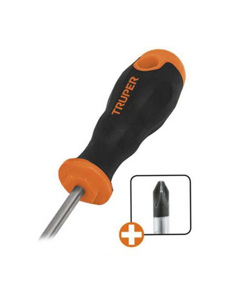 Destornillador magnético Truper boca Phillips PH1 mango ergonómico