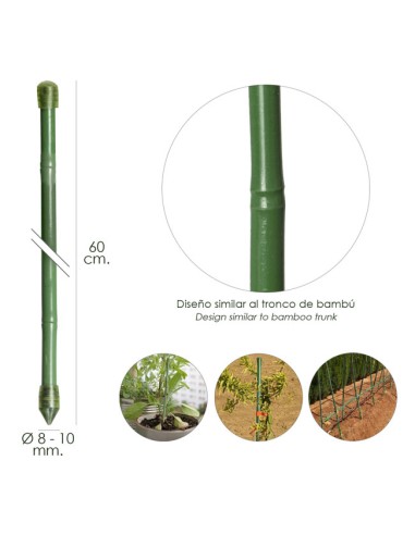 medidas y utilidades Tutores Bambú Plastificado