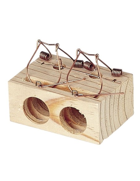 ratonera de madera con 2 agujeros tamaño 37mm