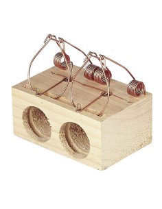 ratonera de madera con 2 agujeros tamaño 37mm 2