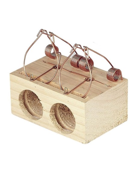 ratonera de madera con 2 agujeros tamaño 50mm